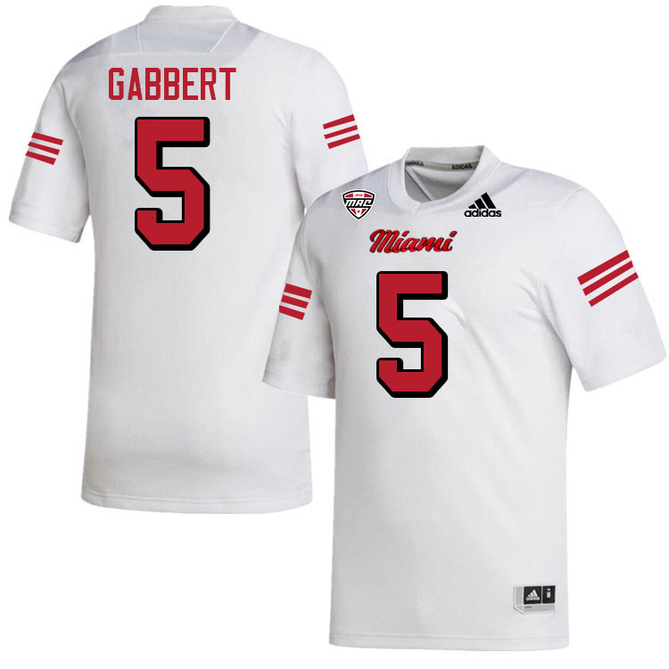 Miami University Redhawks #5 Brett Gabbert College Football Jerseys Stitched-White